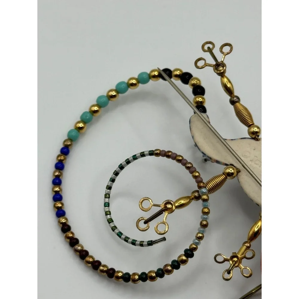 Jewelry 10 Cynthia Chuang Glazed Porcelain Glass Beaded Lizard Pin READ
